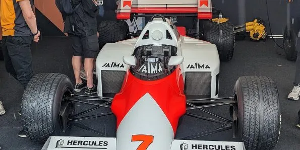 A McLaren MP4/2 in Marlboro colours on display
