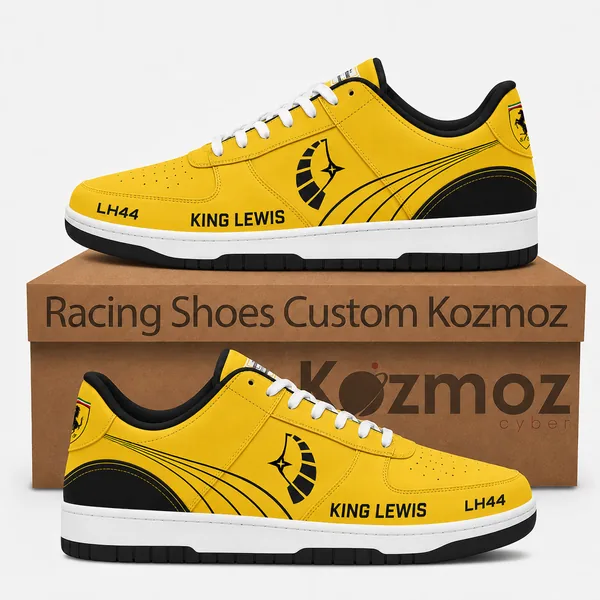 Yellow and black King Lewis British GP 2026 racing-inspired low-top shoes