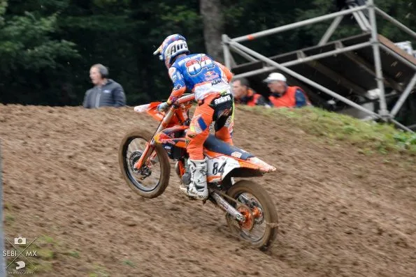 Jeffrey Herlings, number 84, riding his KTM at Villars-sous-Écot in 2017, his first season in the MXGP class.
