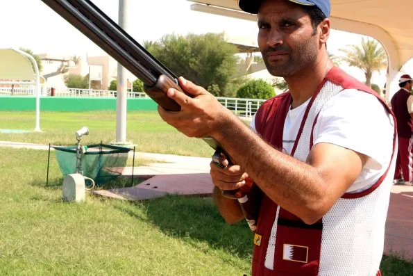 Nasser Al-Attiyah shooting skeet in 2011, the year before he won Olympic bronze in the discipline at London 2012.