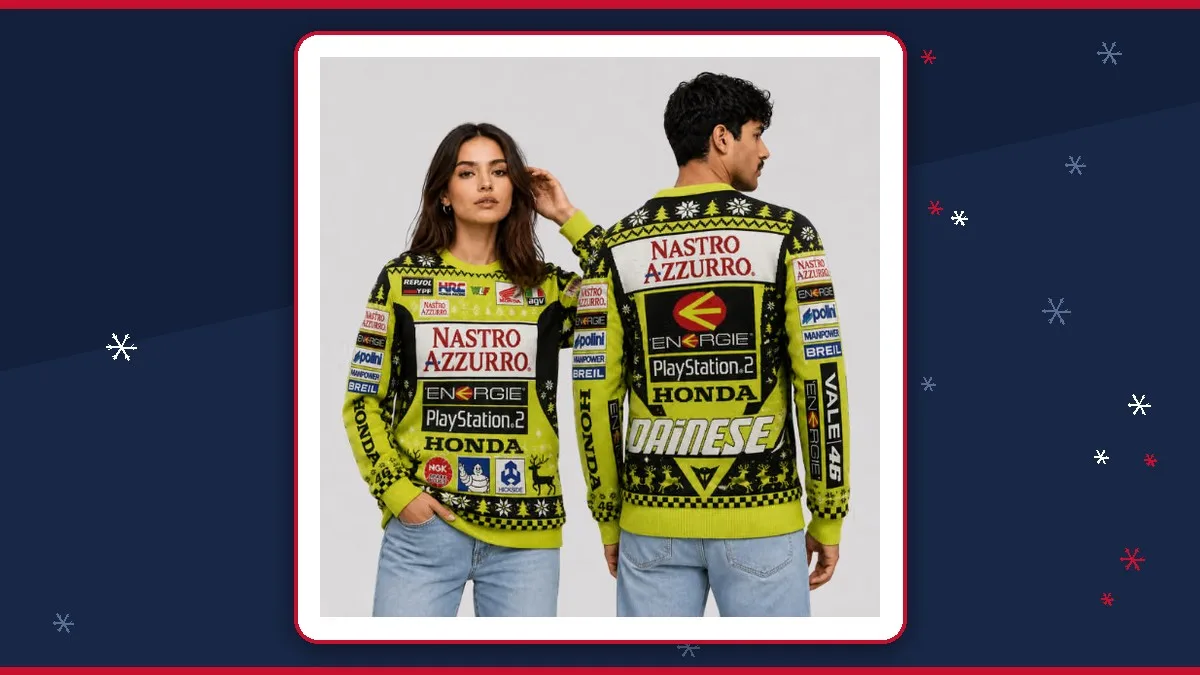 The Doctor #46 racing ugly Christmas sweater, a personalized racing christmas sweater design