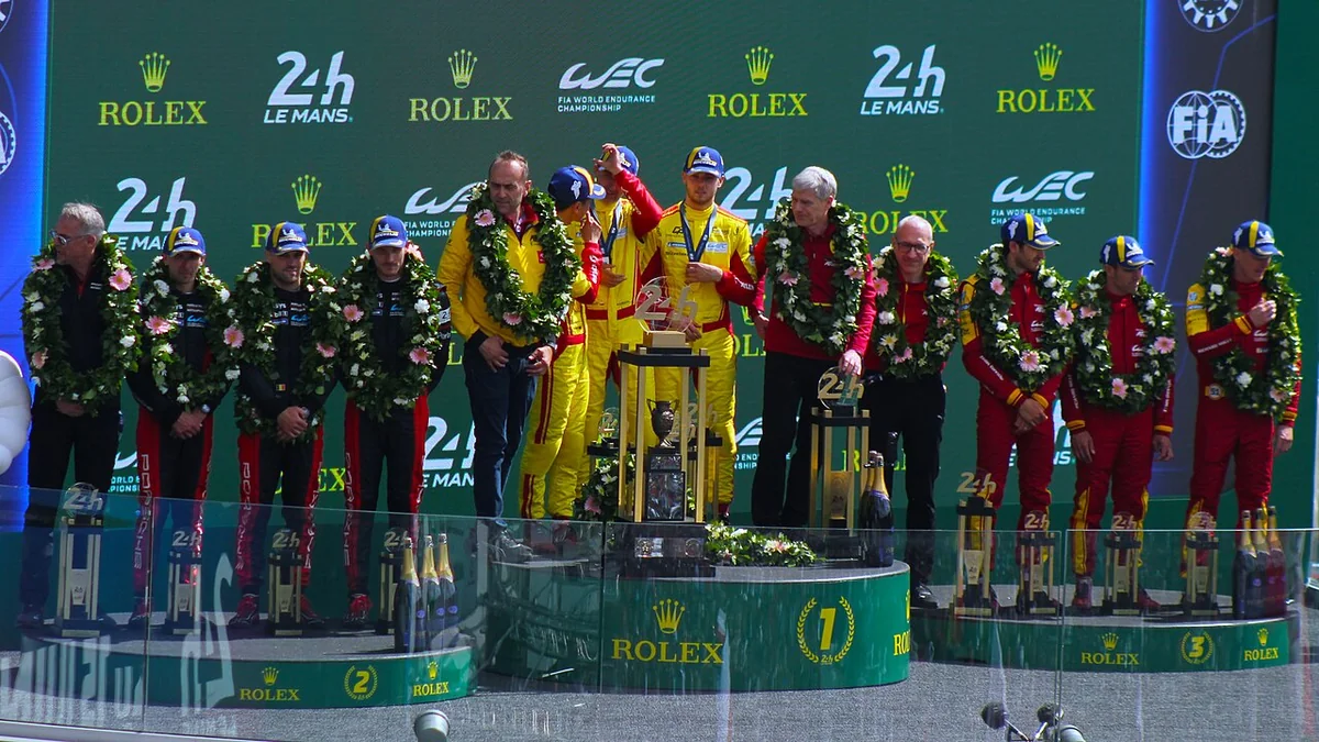 What Is Endurance Racing - The Hypercar class podium at the 2025 24 Hours of Le Mans